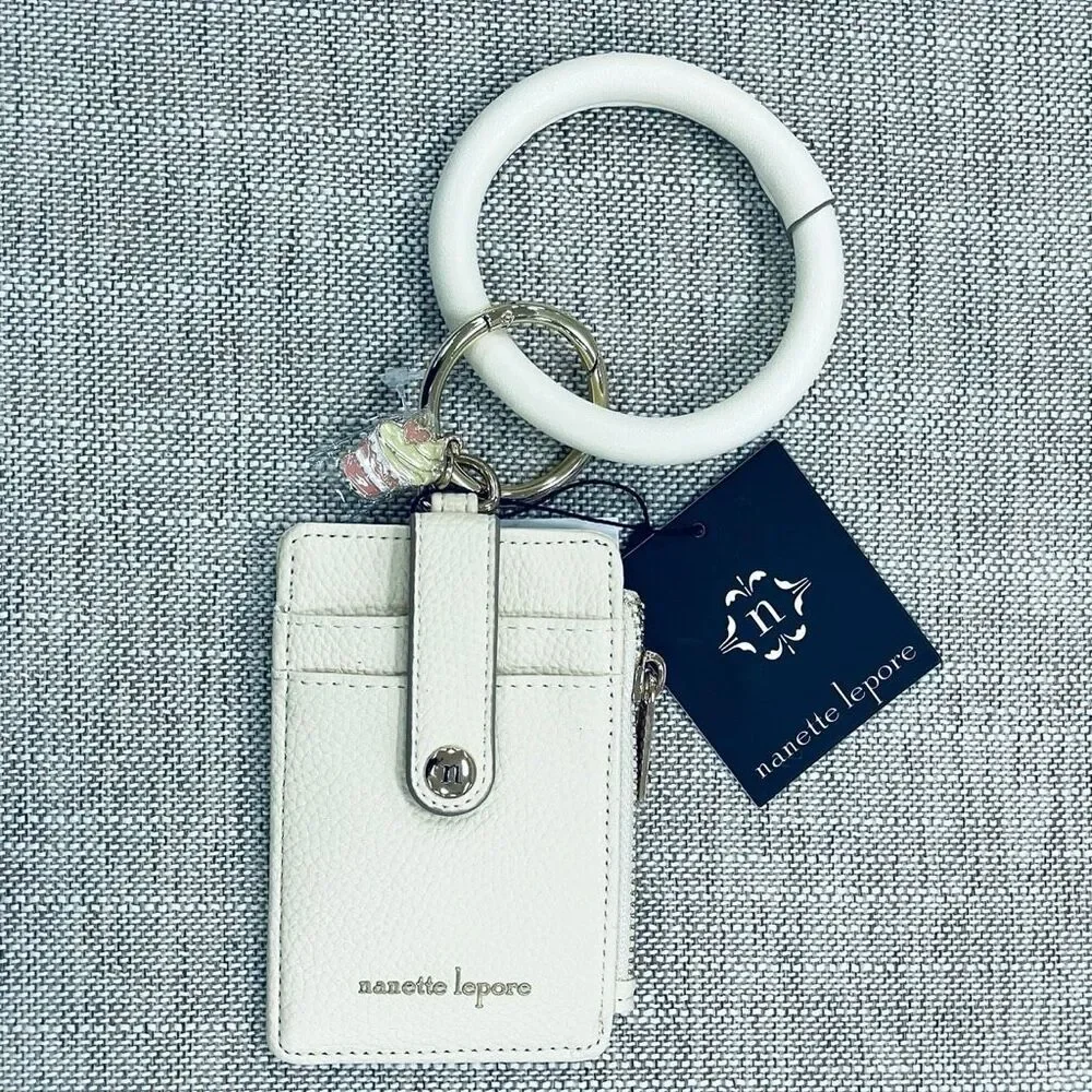 NWT Nanette Lepore Off White Hands-Free Bracelet Wallet Cardholder Keyholder